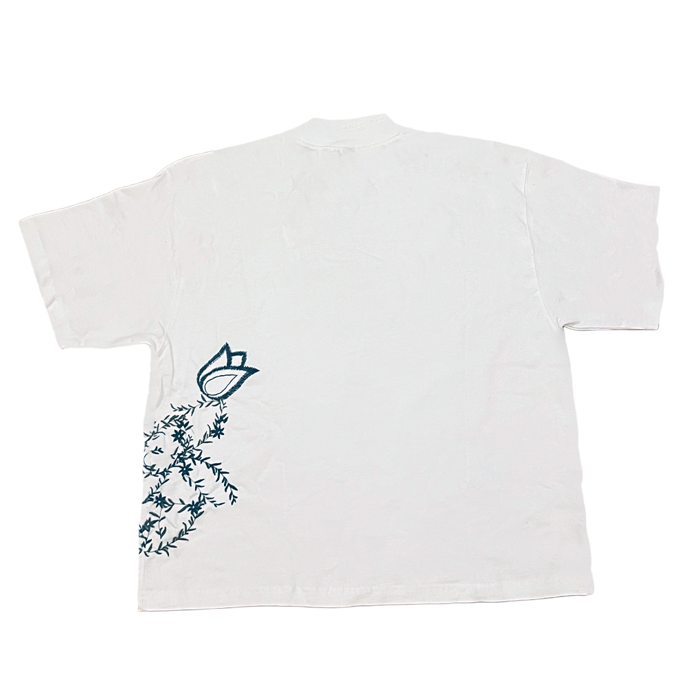 White Denim Patched Sage Tee