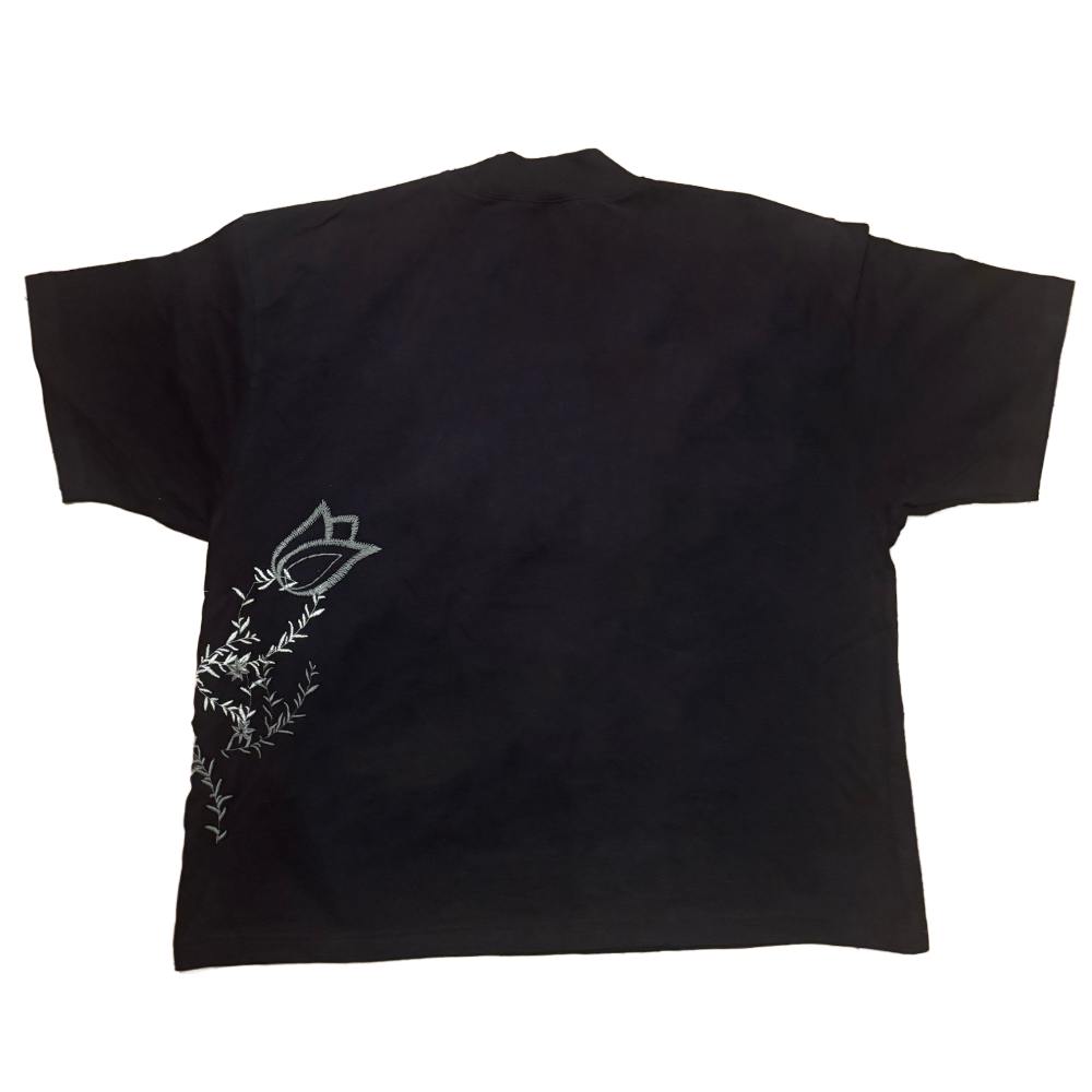 Black Denim Patched Sage Tee